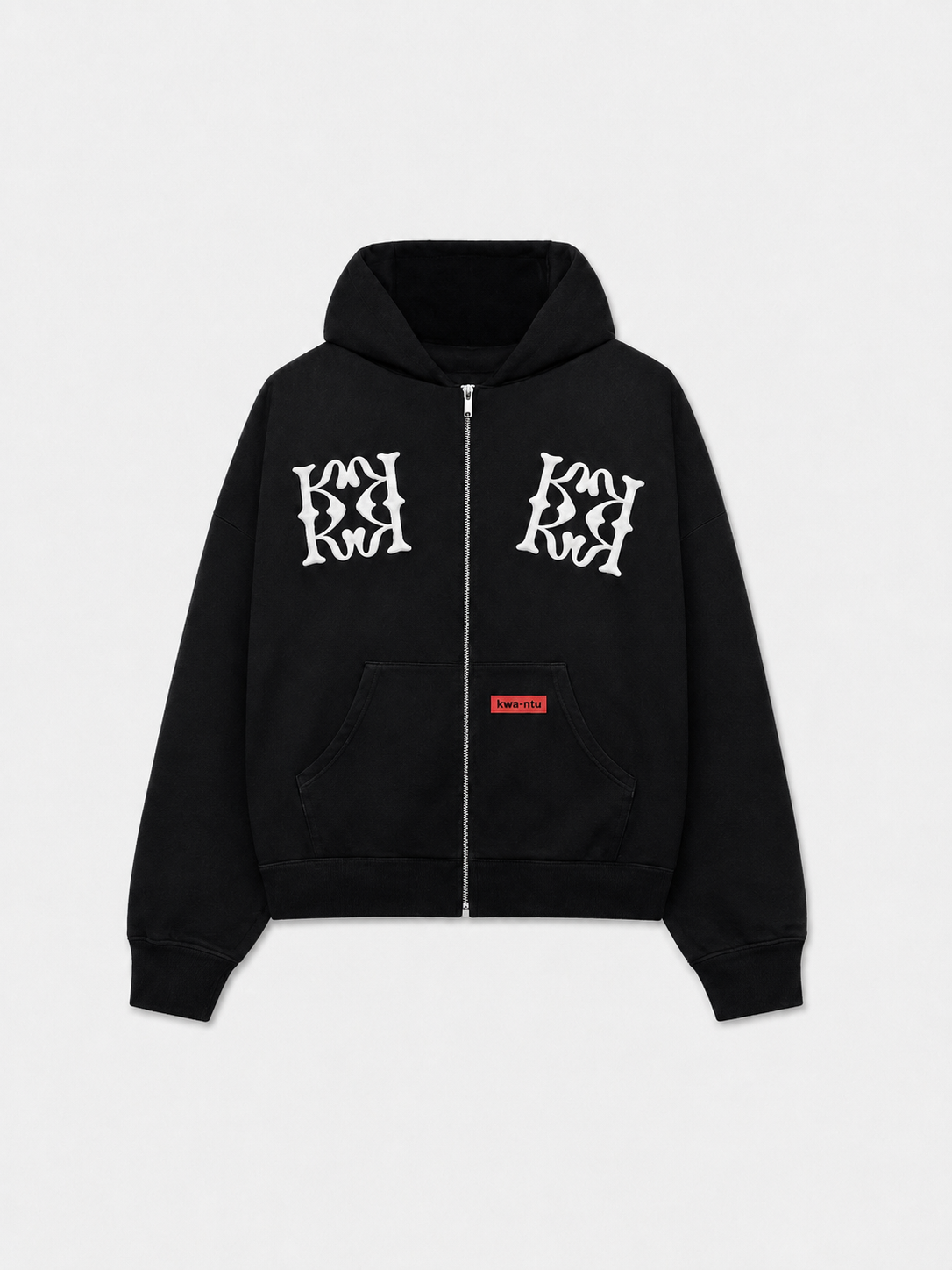 KWANTU MONOGRAM ZIP UP HOODIE