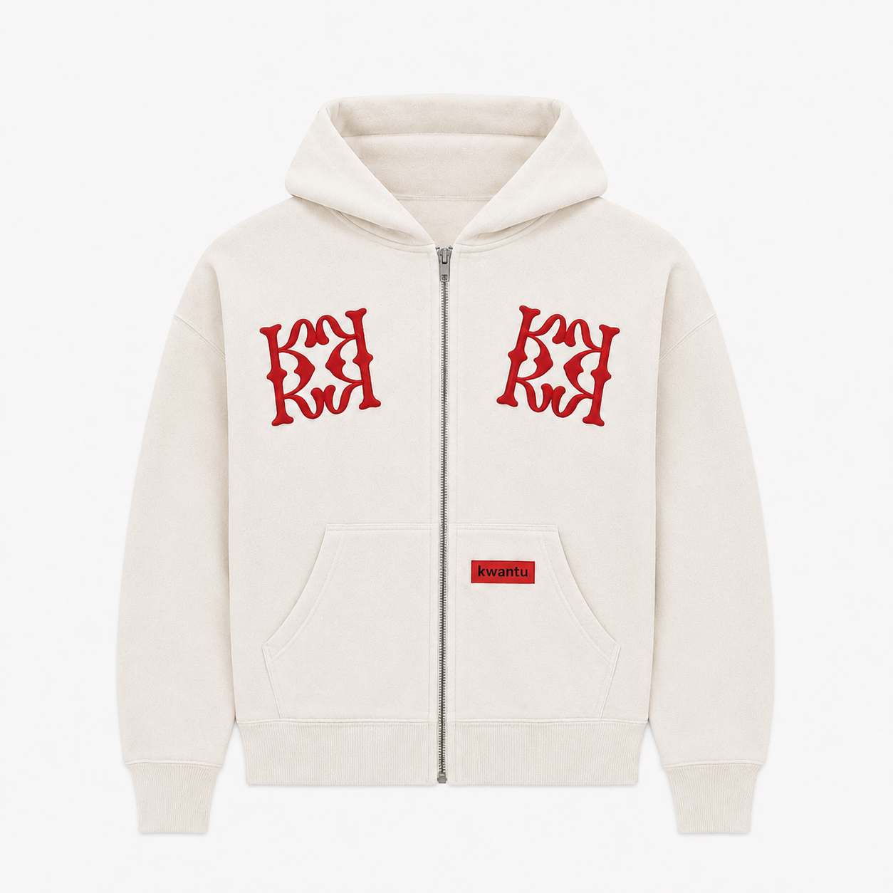 KWANTU MONOGRAM ZIP UP HOODIE
